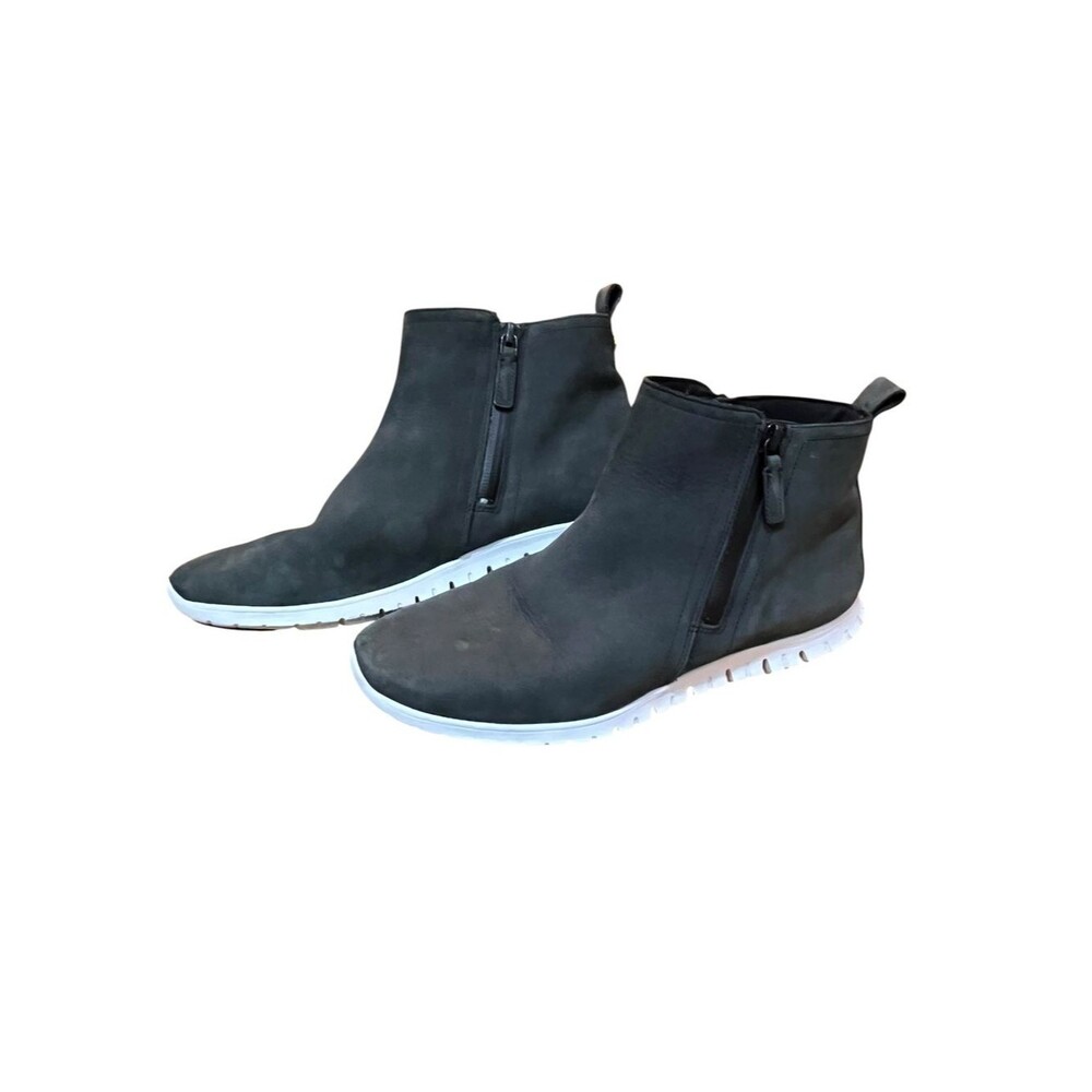 Cole Haan Black Chelsea Boots Suede Waterproof Zerogrand Ankle Booties 9B